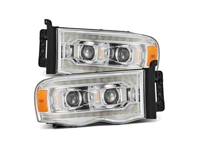 PRO-Series Projector Headlights; Chrome Housing; Clear Lens (02-05 RAM 1500)