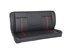 Pro-Series Sport-AR2 60-Inch Solid Back Bench Seat without Center Bolster; Charcoal Black Verona Vinyl with White Stripe (94-01 RAM 1500 Regular Cab)