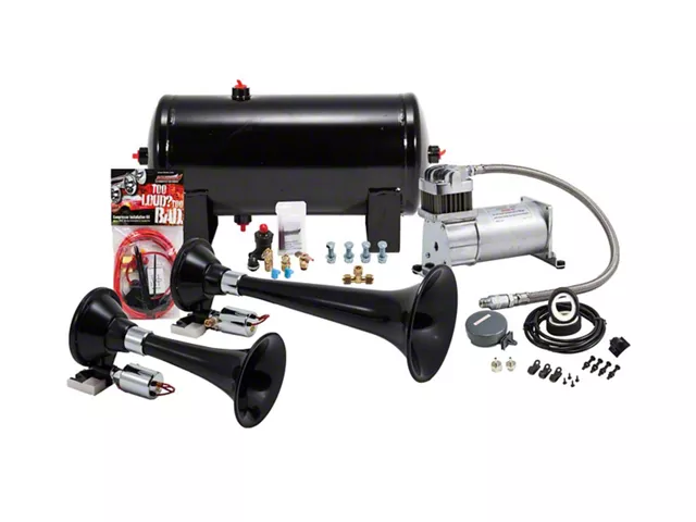 ProBlaster ABS Dual Train Horn System; Black (Universal; Some Adaptation May Be Required)