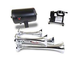 ProBlaster Compact Quad Air Horn System; Chrome (Universal; Some Adaptation May Be Required)
