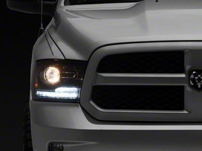 Projector Headlights; Black Housing; Clear Lens (09-18 RAM 1500 w/ Factory Halogen Non-Projector Headlights)