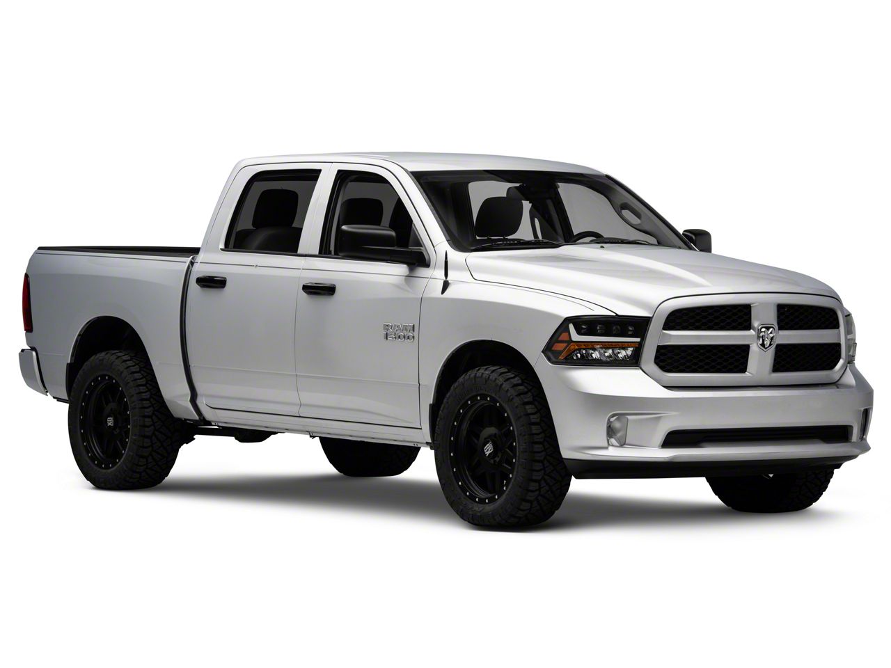 RAM 1500 Factory Style Headlights; Black Housing; Clear Lens (09-18 RAM 1500 w/ Factory Halogen Quad Headlights) - Free Shipping