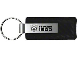 RAM 1500 Leather Key Fob; Black Carbon Fiber