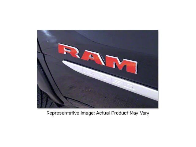 RAM Front Door Letter Overlay Decals; Carbon Fiber (19-24 RAM 1500)