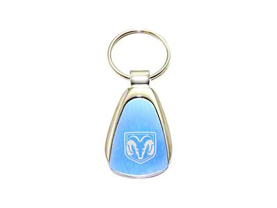 RAM Head Logo Teardrop Key Fob; Blue