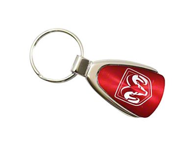 RAM Head Logo Teardrop Key Fob; Red