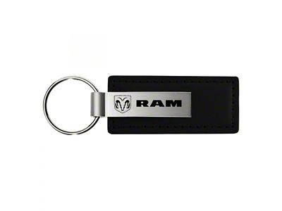 RAM Leather Key Fob; Black