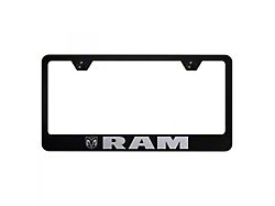 RAM License Plate Frame; Black (Universal; Some Adaptation May Be Required)