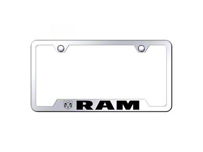 RAM License Plate Frame; Chrome (Universal; Some Adaptation May Be Required)