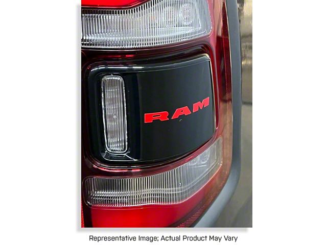 RAM Tail Light Lettering Decals; Black Camo (19-23 RAM 1500 Big Horn w/ Premium Light Group Package, Laramie, Limited, Limited Longhorn, Rebel)