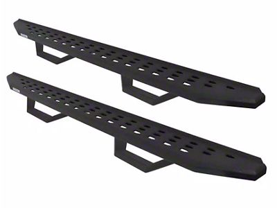 Go Rhino RB20 Running Boards with Drop Steps; Protective Bedliner Coating (19-25 RAM 1500 Quad Cab)