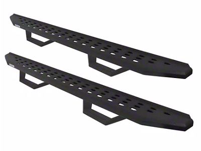 Go Rhino RB20 Running Boards with Drop Steps; Textured Black (19-24 RAM 1500 Quad Cab)