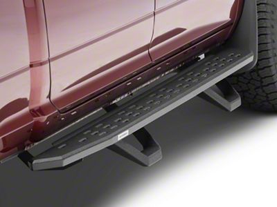 Go Rhino RB30 Running Boards with Drop Steps; Protective Bedliner Coating (09-14 RAM 1500 Crew Cab)