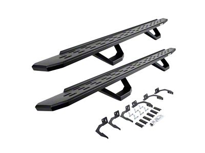 Go Rhino RB30 Running Boards with Drop Steps; Textured Black (09-14 RAM 1500 Crew Cab)