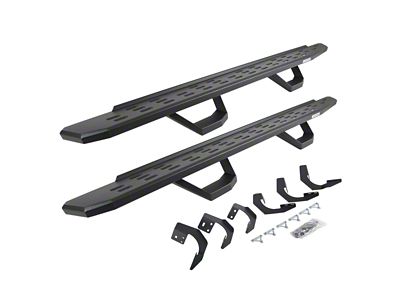 Go Rhino RB30 Running Boards with Drop Steps; Textured Black (15-18 RAM 1500 Quad Cab)