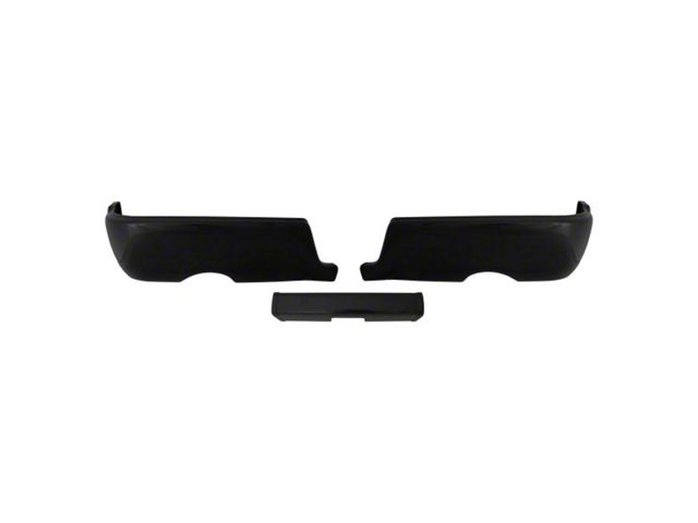 Rear Bumper Cover; Not Pre-Drilled for Backup Sensors; Gloss Black (09-18 RAM 1500 w/ Factory Dual Exhaust)