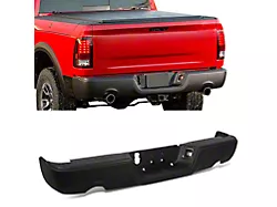 Rear Bumper; Not Pre-Drilled for Backup Sensors; Black (09-18 RAM 1500 w/ Factory Dual Exhaust)