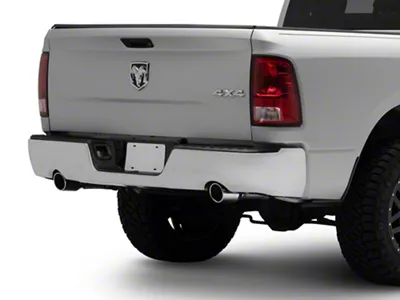 Rear Bumper; Not Pre-Drilled for Backup Sensors; Chrome (09-18 RAM 1500 w/ Factory Dual Exhaust)