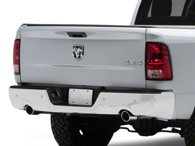 Rear Bumper; Pre-Drilled for Backup Sensors; Chrome (09-18 RAM 1500 w/ Factory Dual Exhaust)