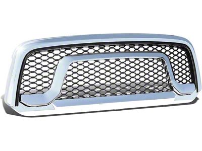 Rebel Style Upper Replacement Grille; Chrome (13-18 RAM 1500, Excluding Rebel)
