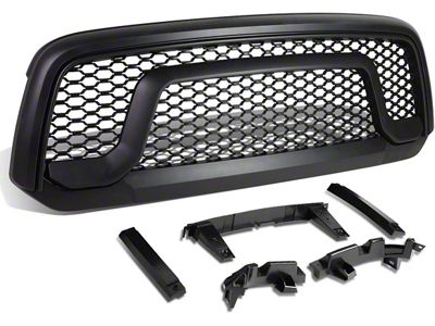 Rebel Style Upper Replacement Grille; Matte Black (13-18 RAM 1500, Excluding Rebel)