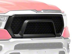 Rebel Style Upper Replacement Grille; Matte Black (19-24 RAM 1500 Big Horn, Laramie, Lone Star, Tradesman)