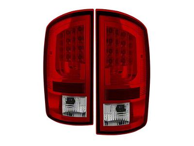Version 2 LED Tail Lights; Chrome Housing; Red/Clear Lens (07-08 RAM 1500)