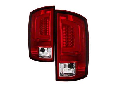 Version 3 Light Bar LED Tail Lights; Chrome Housing; Red/Clear Lens (02-06 RAM 1500)