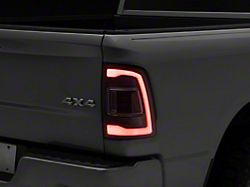 Red LED Bar Tail Lights; Matte Black Housing; Clear Lens (09-18 RAM 1500 w/ Factory Halogen Tail Lights)