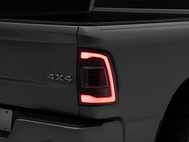 Ram Rampage Rear Lights RAM 1500 Red LED Bar Tail Lights; Matte Black Housing; Clear Lens (09 ...