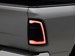 Red LED Bar Tail Lights; Matte Black Housing; Smoked Lens (09-18 RAM 1500 w/ Factory Halogen Tail Lights)