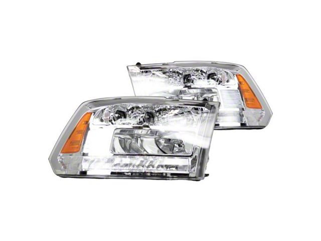 Renegade Series Full LED High/Low Beam Sequential Headlights; Chrome Housing; Clear Lens (13-18 RAM 1500)