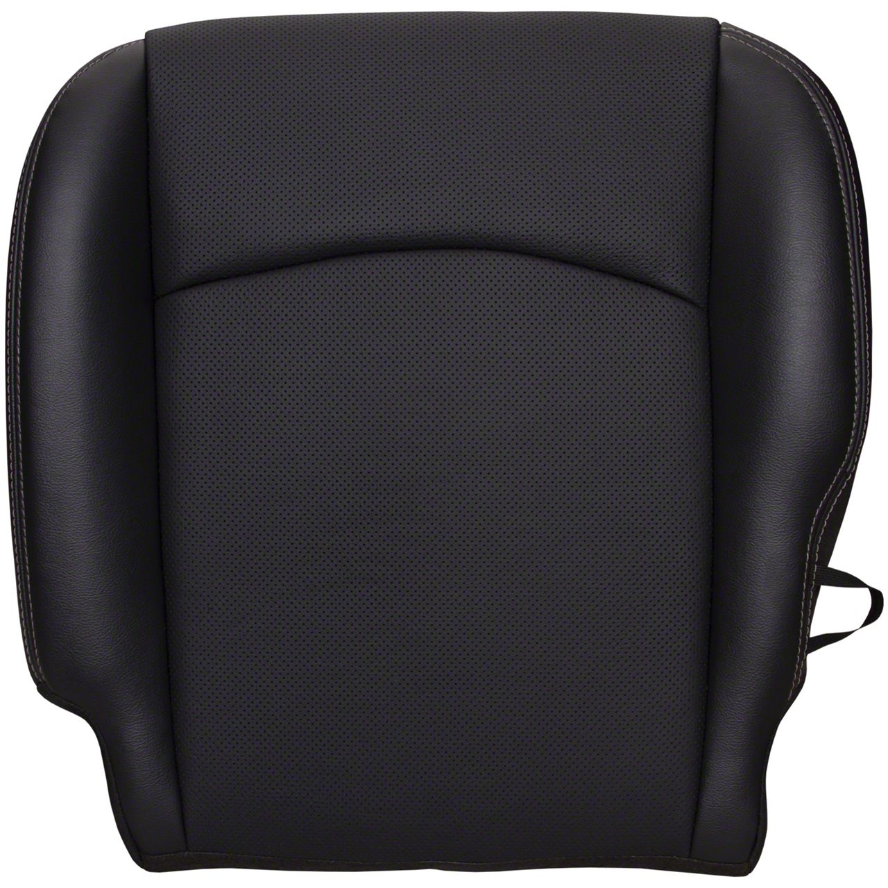 RAM 1500 Replacement Bottom Seat Cover; Driver Side; Black Perforated Leather (1317 RAM 1500