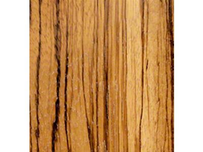 RETROLINER Real Wood Bed Liner; Zebra Wood; HydroShine Finish; Polished Stainless Punched Bed Strips (09-18 RAM 1500 w/ 5.7-Foot Box & w/o RAM Box)