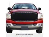 Rivet Mesh Upper Replacement Grille; Black (06-08 RAM 1500)