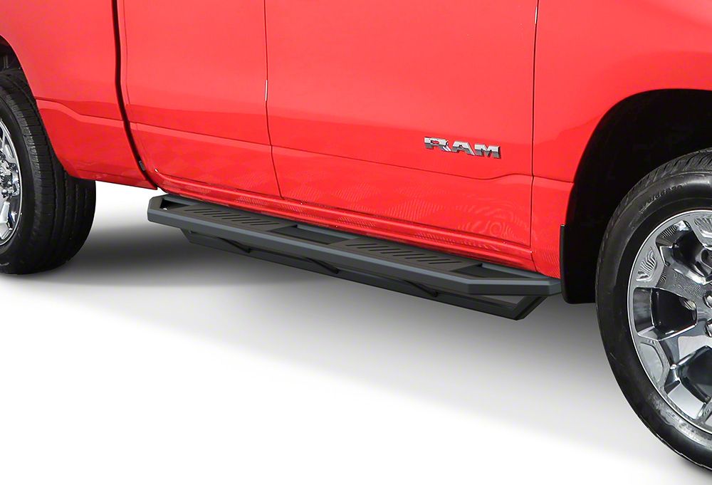 RAM 1500 Rocker Armor Side Step Bars; Matte Black (1924 RAM 1500 Quad