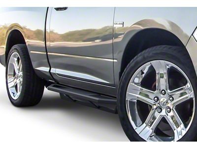 Rocker Armor Side Step Bars; Matte Black (09-18 RAM 1500 Regular Cab)