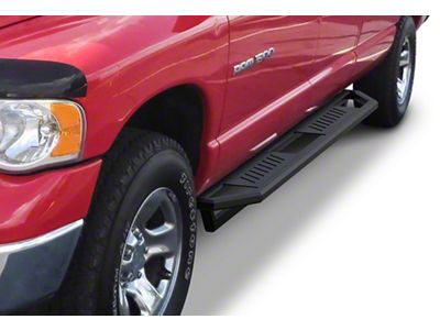 Rocker Armor Side Step Bars; Matte Black (02-08 RAM 1500 Quad Cab)