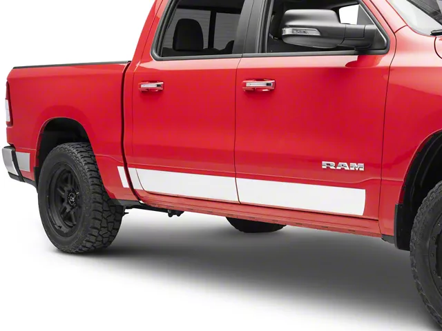 Rocker Panel Trim; Stainless Steel (19-24 RAM 1500 Crew Cab w/ 5.7-Foot Box)