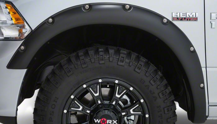 RAM 1500 Ruff Riderz Fender Flares; Smooth Black (09-18 RAM 1500 w ...
