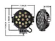Rugged Heavy Duty Grille Guard with 7-Inch Black Round Flood LED Lights; Black (09-18 RAM 1500, Excluding Rebel)