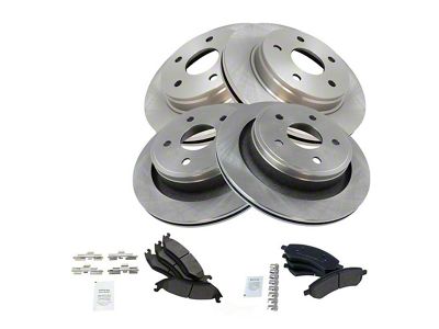 Semi-Metallic 5-Lug Brake Rotor and Pad Kit; Front and Rear (09-18 RAM 1500)