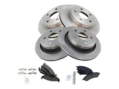 Semi-Metallic 5-Lug Brake Rotor and Pad Kit; Front and Rear (09-18 RAM 1500)
