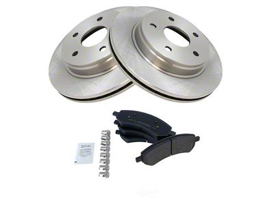 Semi-Metallic 5-Lug Brake Rotor and Pad Kit; Front (06-18 RAM 1500, Excluding SRT-10 & Mega Cab)