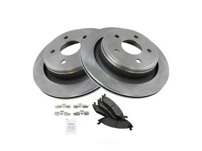 Semi-Metallic 5-Lug Brake Rotor and Pad Kit; Rear (02-18 RAM 1500, Excluding SRT-10 & Mega Cab)