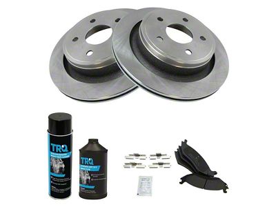 Semi-Metallic 5-Lug Brake Rotor and Pad Kit; Rear (02-18 RAM 1500, Excluding SRT-10 & Mega Cab)