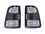 Sequential LED Tail Lights; Black Housing; Clear Lens (19-24 RAM 1500 w/ Factory LED Tail Lights)