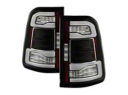Sequential LED Tail Lights; Black Housing; Clear Lens (19-24 RAM 1500 w/ Factory LED Tail Lights)