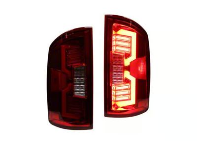 Sequential LED Tail Lights; Chrome Housing; Red Lens (02-06 RAM 1500)