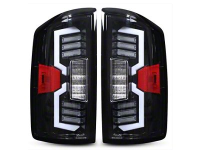 Sequential LED Tail Lights; Gloss Black Housing; Clear Lens (07-08 RAM 1500)
